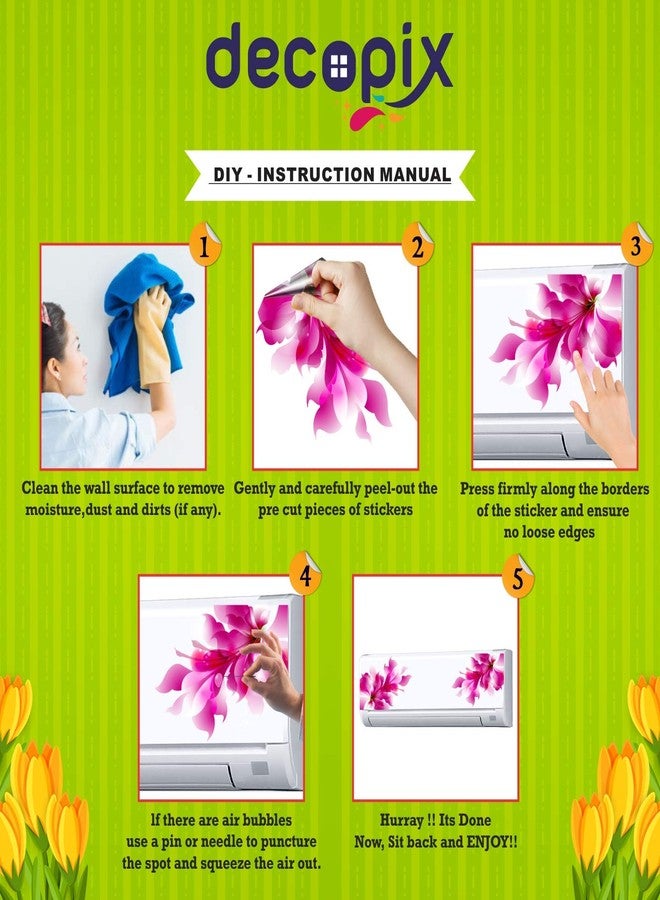 Decopix 'ac Sticker Fridge Sticker Wall Sticker Split Ac Stickers Air Conditioner Sticker - Standard Size (Fit for All Models/Sizes/Brands) (Vinyl, Multicolor)' - SM6090 - Image 3